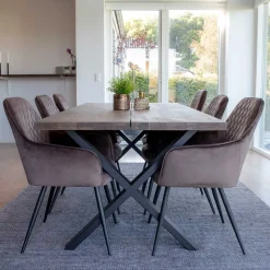 Edler Eiche Tisch & Armlehnstühle - Dicampo (siebenteilig)