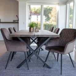 Edler Eiche Tisch & Armlehnstühle - Dicampo (siebenteilig)