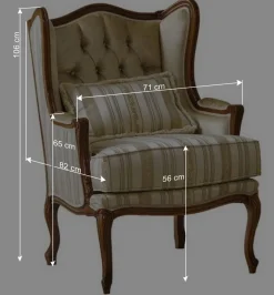 Edler Ohrensessel in Beige und Cremefarben - Hulmane