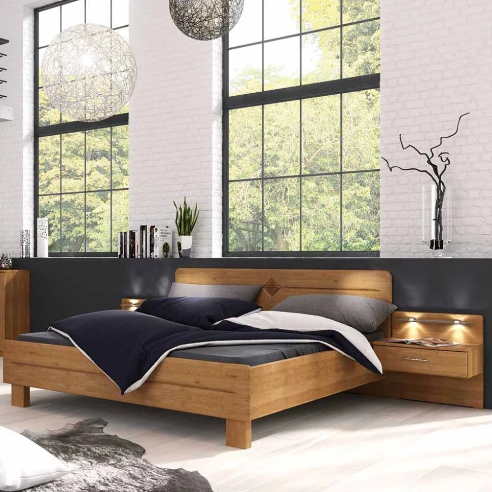 Ehebett und Nachtkonsolen Apolios in Erle teilmassiv (dreiteilig)