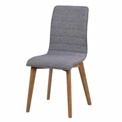 Eiche Esstisch Set mit Polsterstühlen - Number (fünfteilig)