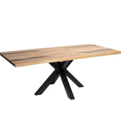 Eiche Esszimmertisch mit Epoxid-Harz-Einlagen - Slavidra