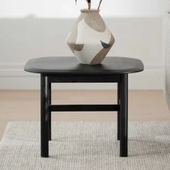 Eiche Massivholz Couchtisch in Schwarz - Gracey