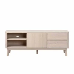 Eiche Massivholz TV Schrank in White Wash - Navassa