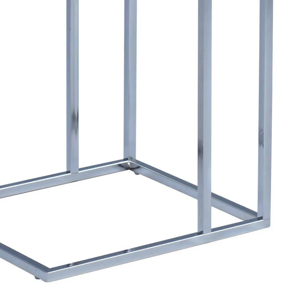 Eiche Sonoma Beistelltisch Balanza mit Bügelgestell verchromt