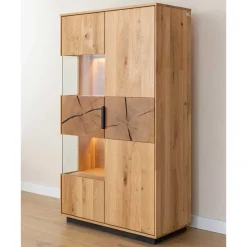 Eichenholz Highboard mit Hirnholz Applikation - Deruta