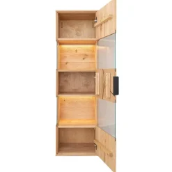 Eichenholz Hängevitrine mit Hirnholz Applikation - Deruta