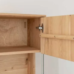 Eichenholz Hängevitrine mit Hirnholz Applikation - Deruta