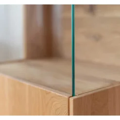 Eichenholz Hängevitrine mit LED Beleuchtung - Judita