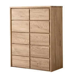 Eichenholz Kombi-Kommode mit fünf Schubladen - Villa