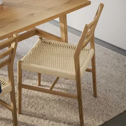 Eichenholz Stuhl mit Geflecht Sitz - Francis (2er Set)