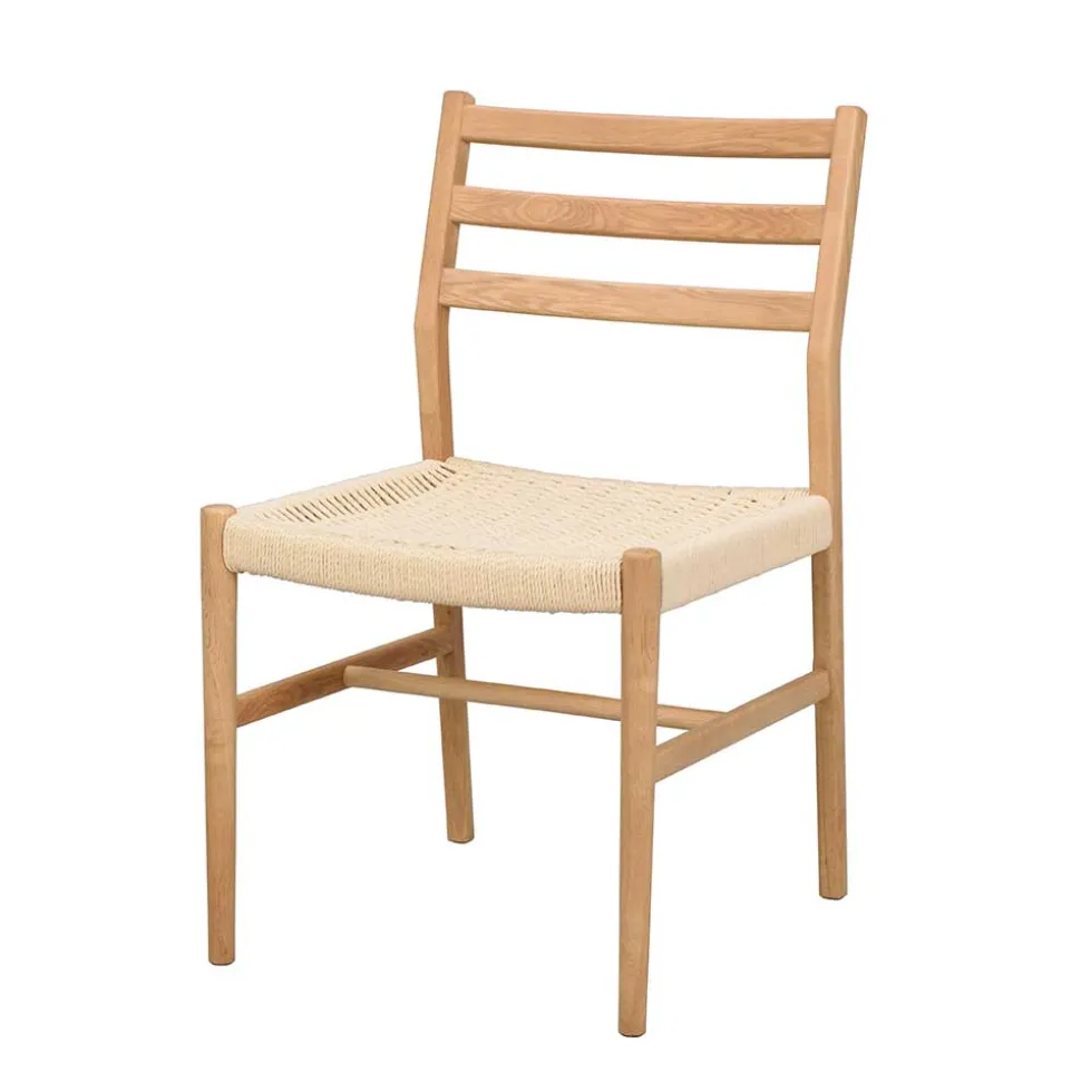 Eichenholz Stuhl mit Geflecht Sitz - Francis (2er Set)