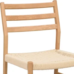 Eichenholz Stuhl mit Geflecht Sitz - Francis (2er Set)