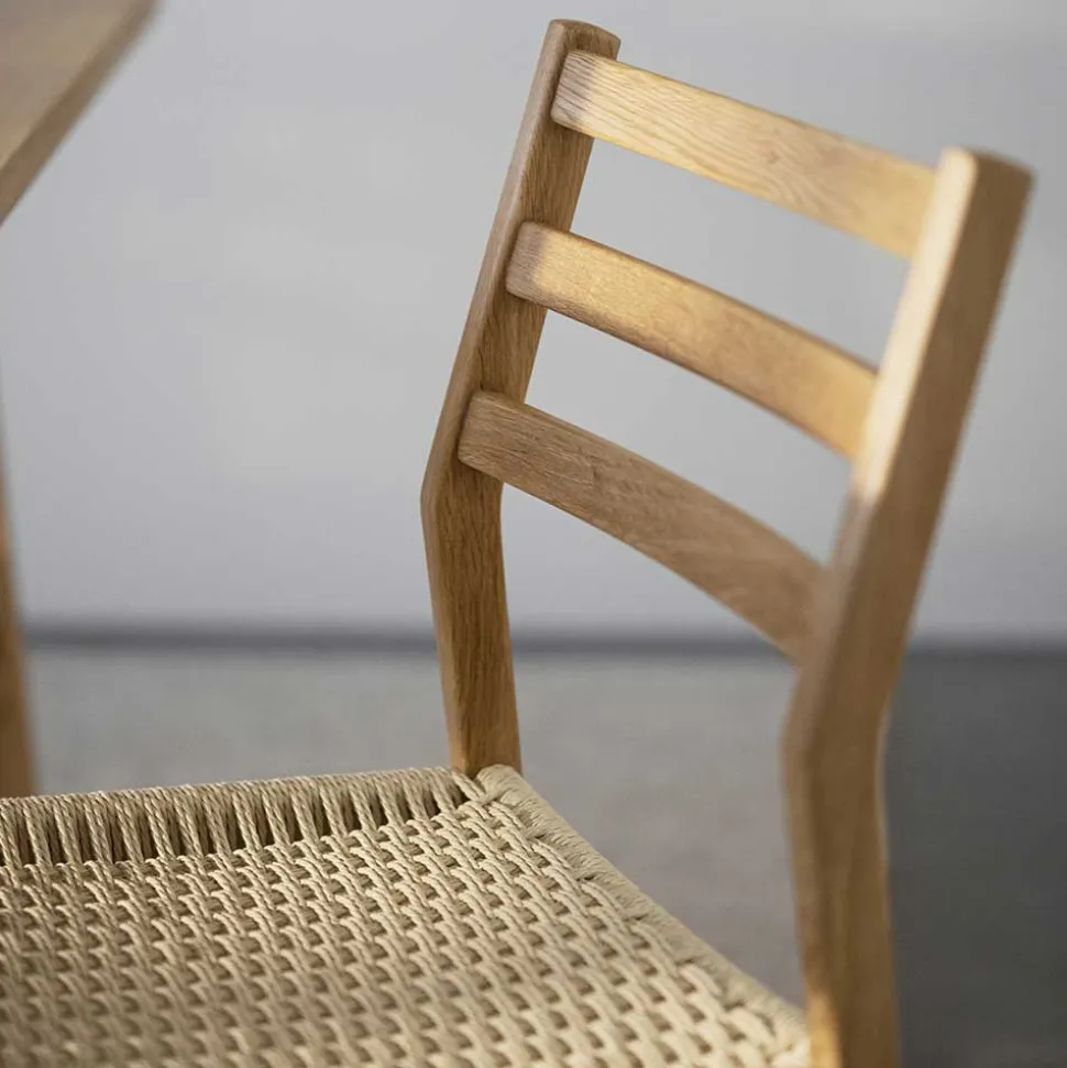 Eichenholz Stuhl mit Geflecht Sitz - Francis (2er Set)