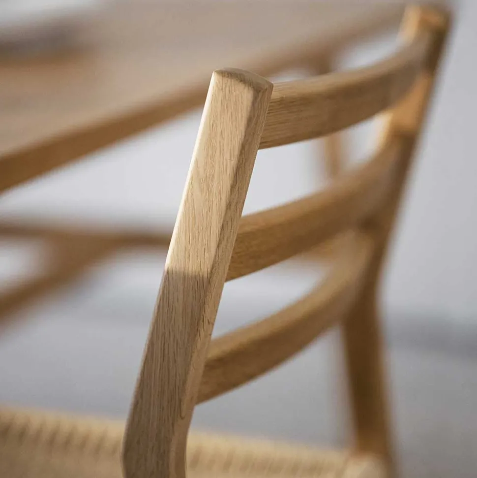 Eichenholz Stuhl mit Geflecht Sitz - Francis (2er Set)