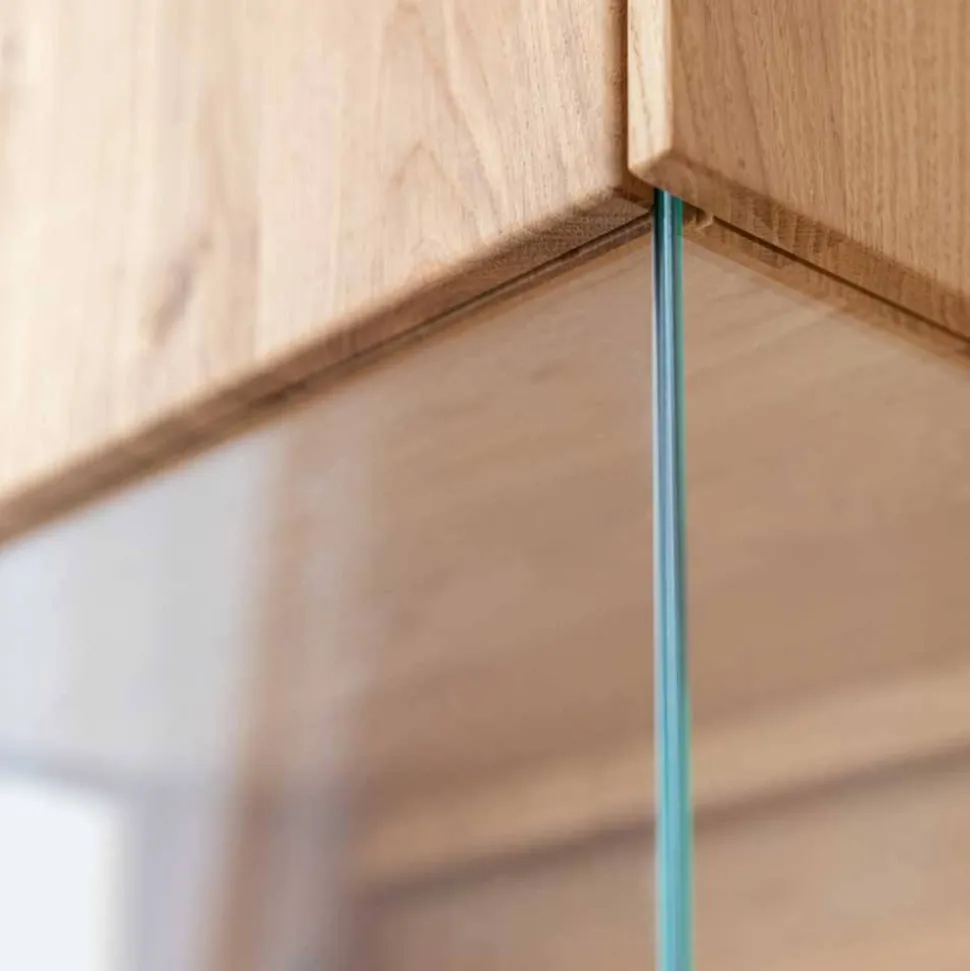 Eichenholz Vitrine mit Hirnholz Applikation - Deruta