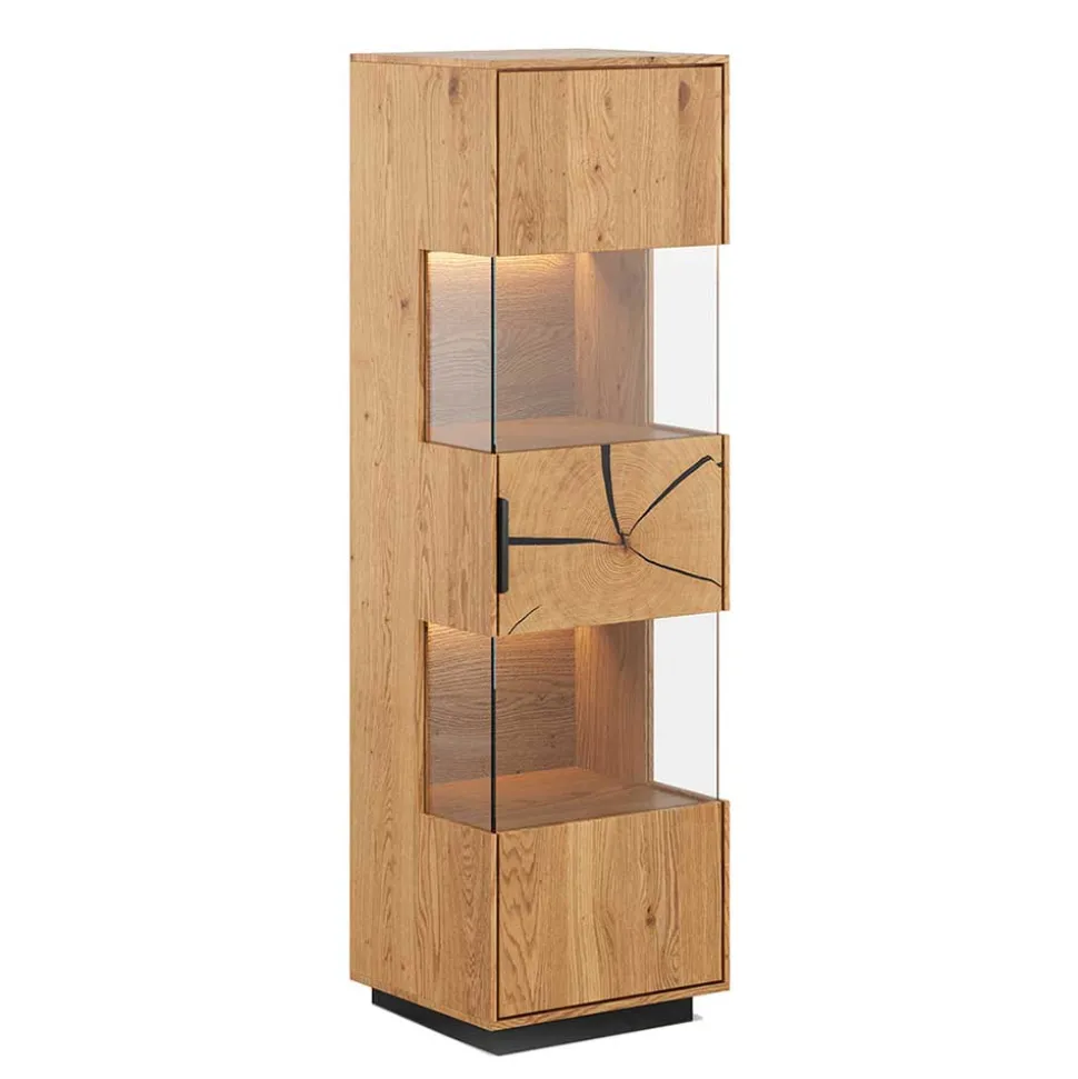 Eichenholz Vitrine mit Hirnholz Applikation - Deruta