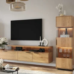 Eichenholz Vitrine mit LED Beleuchtung - Judita