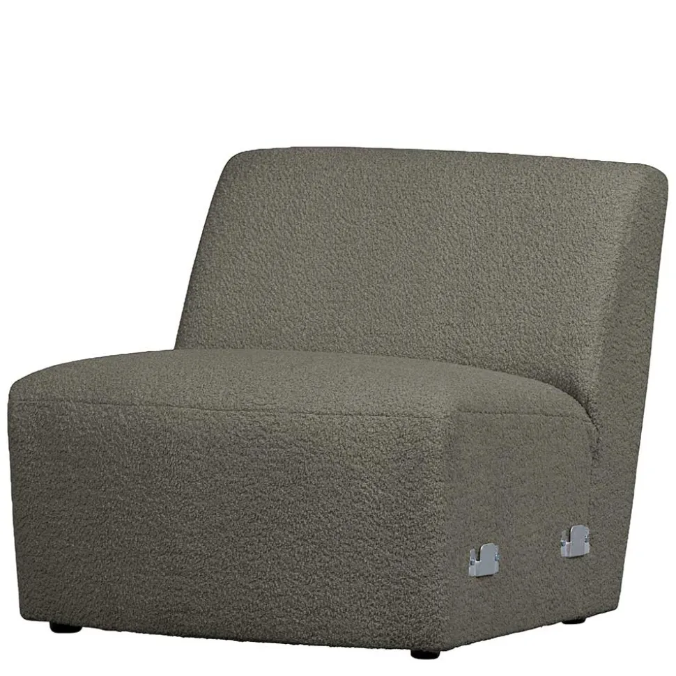 Einsitzer Couchmodul aus Boucle in Dunkelgrün - Racapulco