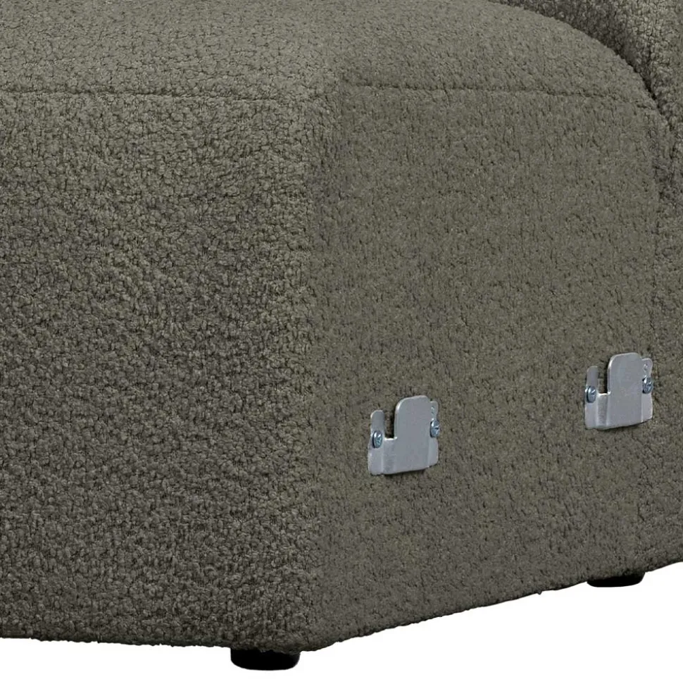 Einsitzer Couchmodul aus Boucle in Dunkelgrün - Racapulco