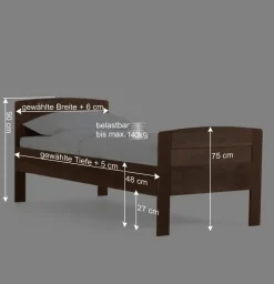 Einzelbett Classima mit Kopfteil und Fußteil