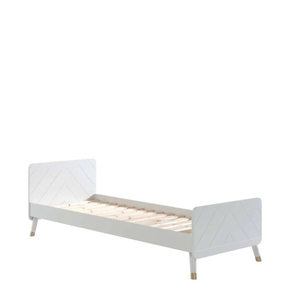 Einzelbett mit Nachtkommode in Weiß - Baranoma (zweiteilig)