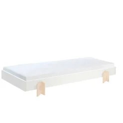 Einzelne Stapelliege in Weiß & Kiefer - Flair