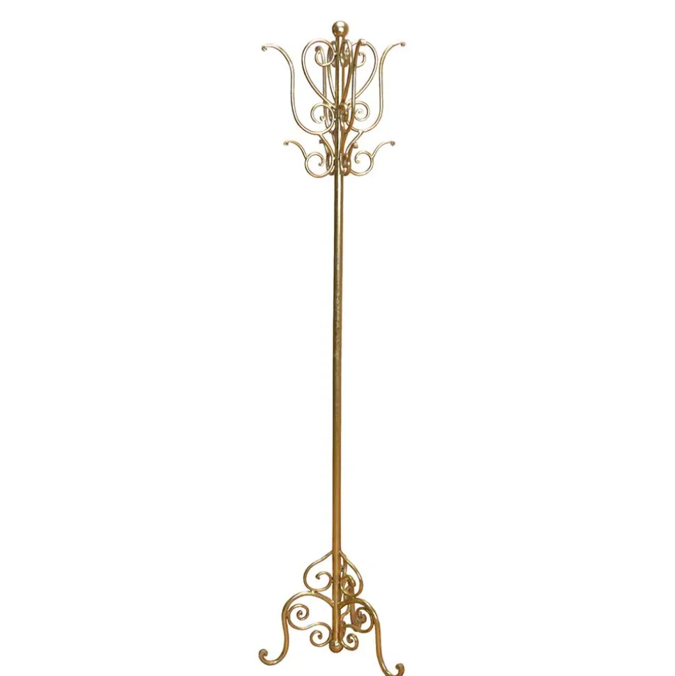 Eisen Vintage Garderobenständer in Gold - Leitha