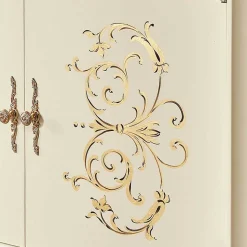 Elegante Barockstil Kommode in Cremeweiß & Gold - Iviada