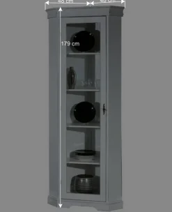 Elegante Eckvitrine im Vintage Landhaus Look - Zarinas