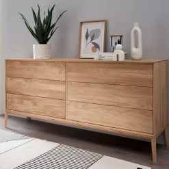 Elegante Kommode aus Wildeiche Bianco geölt - Lamia