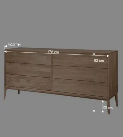 Elegante Kommode aus Wildeiche Bianco geölt - Lamia