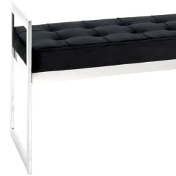 Elegante Sitzbank in Schwarz Samt - Moda