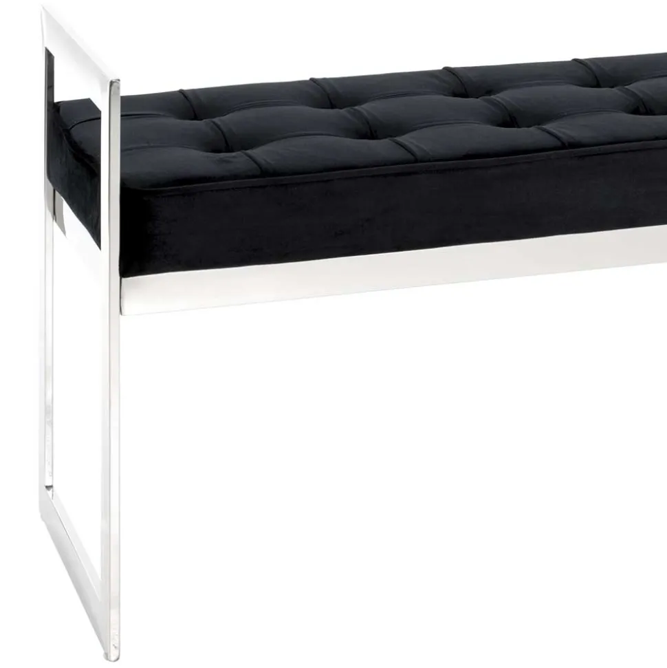 Elegante Sitzbank in Schwarz Samt - Moda