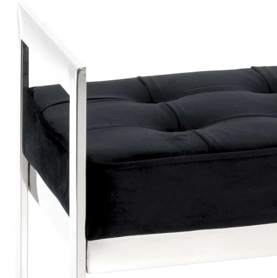 Elegante Sitzbank in Schwarz Samt - Moda
