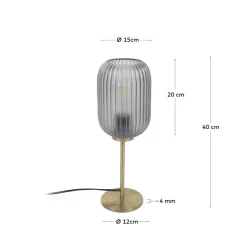 Elegante Tischlampe in Grau Glasschirm - Mariell