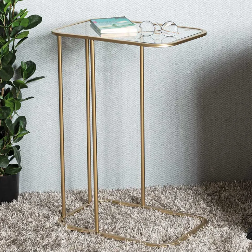 Eleganter Anstelltisch mit klarer Glasplatte - Finnca