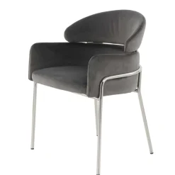 Eleganter Armlehnstuhl in Grau & Silber - Ecolosia