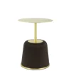 Eleganter Beistelltisch in Gold mit Dunkelbraun - Elixar