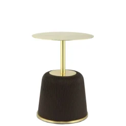 Eleganter Beistelltisch in Gold mit Dunkelbraun - Elixar