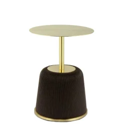 Eleganter Beistelltisch in Gold mit Dunkelbraun - Elixar