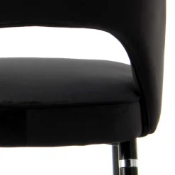 Eleganter Designstuhl in Schwarz Samt - Siiri (2er Set)