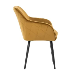 Eleganter Retro Armlehnstuhl mit gelbem Samt - Mariell