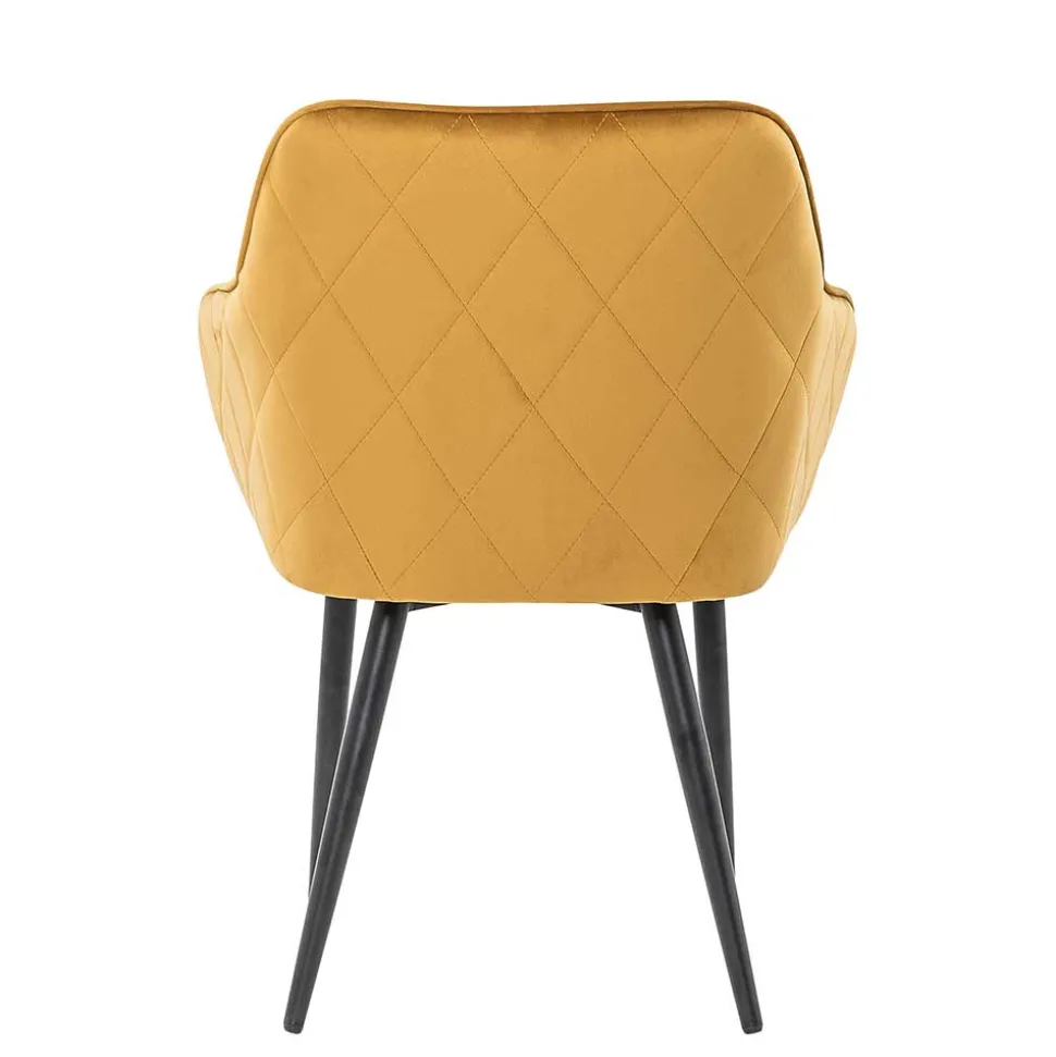 Eleganter Retro Armlehnstuhl mit gelbem Samt - Mariell