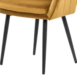 Eleganter Retro Armlehnstuhl mit gelbem Samt - Mariell