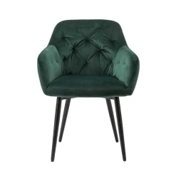 Eleganter Tischsessel in Dunkelgrün & Schwarz - Balu