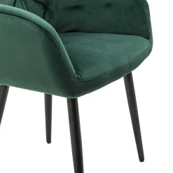 Eleganter Tischsessel in Dunkelgrün & Schwarz - Balu