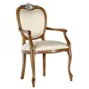 Eleganter Tischsessel in Beige Stoff - Dominica