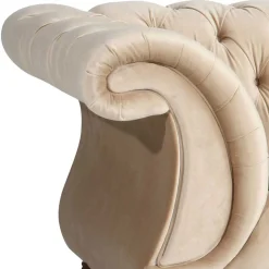 Elegantes Barocksofa in Beige Samtvelours - Hihat