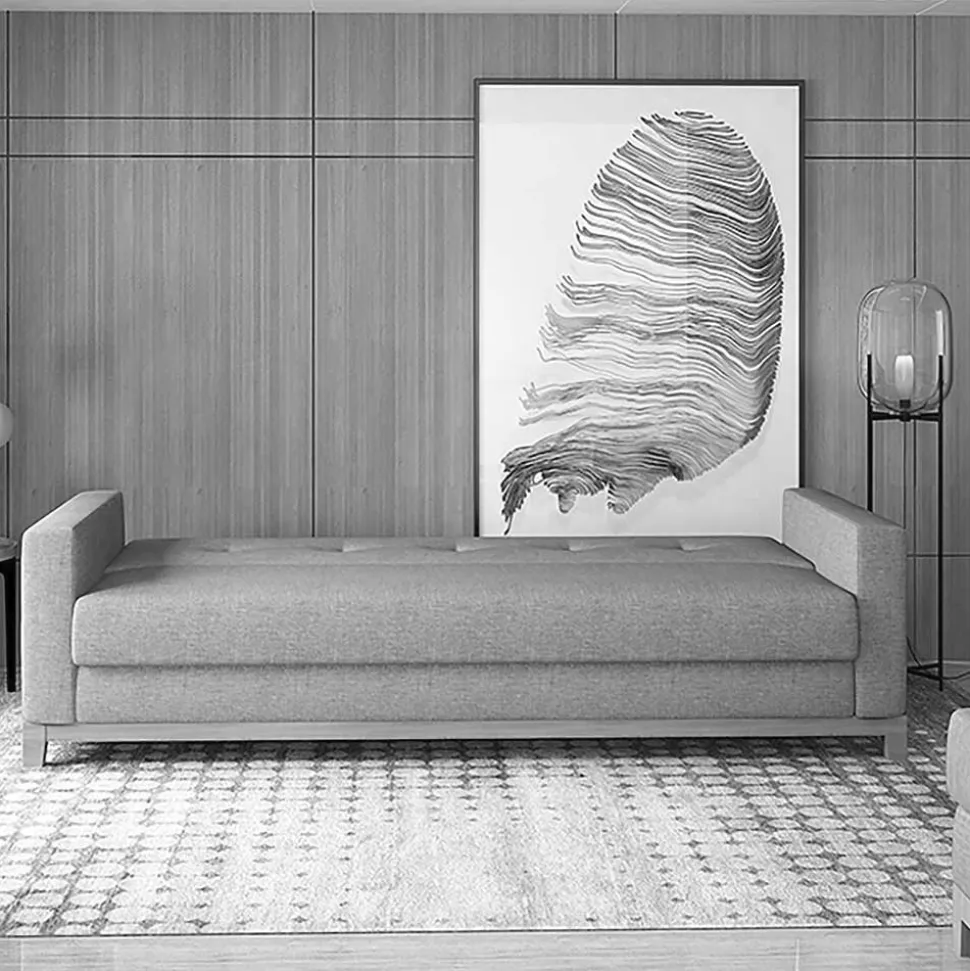 Elegantes Klappsofa in Dunkelgrau Samt - Triumph